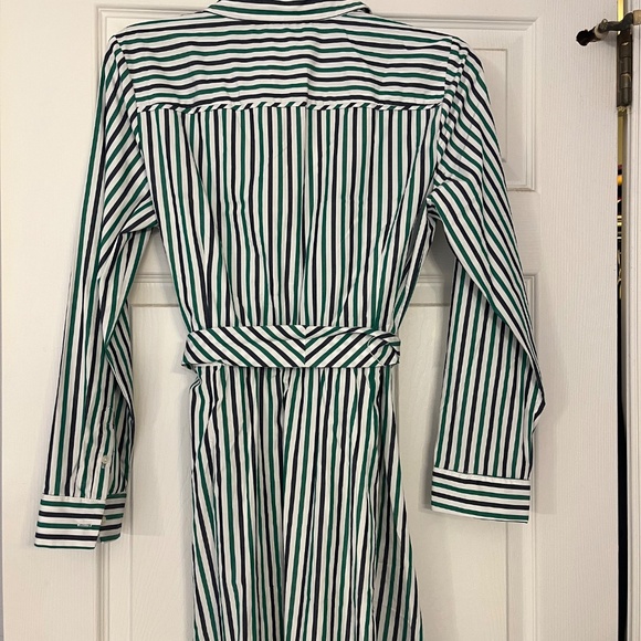 Striped dress with belt - Picture 2 of 5